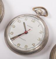 FOB WATCHES: A group of three hand-held fob watches, one marked 'Waterbury Watch Co USA', the other 'Coronet Germany', and one other unmarked - 3