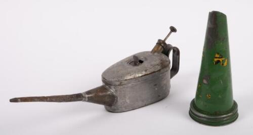OIL RELATED: Two oil related items, including a Castrol Wakefield tin top for oil bottles and a Rega half pint '019' Australian made handy oiler