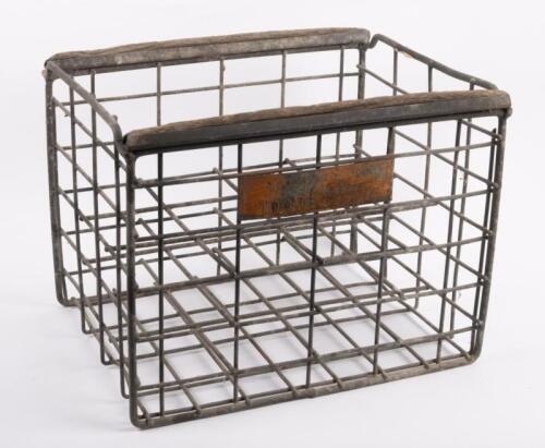 TOOTH: A galvinised wire 12 bottle crate with 'Tooth & Co' plaque to side, 30cm high, 40cm wide, 30cm deep