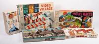 BOARD GAMES: A group of five vintage board games, including 'Wacky Racers', 'Aussie Footy', 'Yogi Bear' 'Video Village', and 'Steady Eddie - A Balancing Game'&nbsp;
