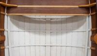 A fine custom 9ft wooden row boat, with pair of oars and hand paddle, has been on display in a house for decades - 5
