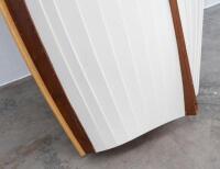 A fine custom 9ft wooden row boat, with pair of oars and hand paddle, has been on display in a house for decades - 10