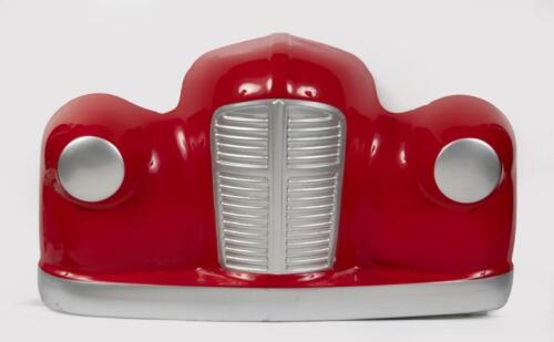 57 · J40: A fiberglass wall hanging in the style of an Austin J40 pedal car nose, 34cm high, 68cm wide