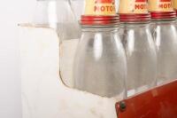 SHELL: An excellent complete Shell X-100 Motor Oil ten bottle oil rack, complete with ten glass quart bottles with tin tops and dustcaps - 6