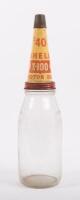 SHELL: An excellent complete Shell X-100 Motor Oil ten bottle oil rack, complete with ten glass quart bottles with tin tops and dustcaps - 15