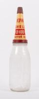 SHELL: An excellent complete Shell X-100 Motor Oil ten bottle oil rack, complete with ten glass quart bottles with tin tops and dustcaps - 20
