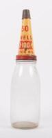 SHELL: An excellent complete Shell X-100 Motor Oil ten bottle oil rack, complete with ten glass quart bottles with tin tops and dustcaps - 21