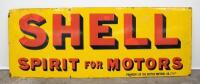 SHELL: An original enamel Shell 'Spirit For Motors' sign by Simpson & Son Ltd Adelaide, 46cm high, 123cm wide