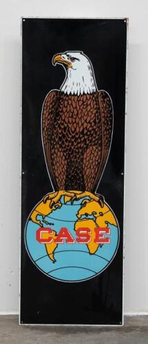 50A · CASE: An original c1970s-1980s Case Tractors enamel sign understood to be produced by Case as a commemorative promotional item for dealers with use of the early style logo from c1930s. 122cm high, 42cm wide