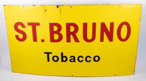 54A · TOBACCO: A large c1950s-1960s St Bruno Tobacco enamel sign, 62cm high, 113cm wide