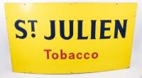 TOBACCO: A large c1950s-1960s St Julien Tobacco enamel sign, 62cm high, 113cm wide