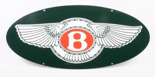 159 · BENTLEY: An oval reproduction Bentley enamel sign, measures 79cm wide by 35cm high
