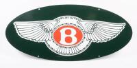 BENTLEY: An oval&nbsp;reproduction Bentley enamel sign, measures 79cm wide by 35cm high&nbsp;