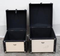 LUGGAGE TRUNKS: A pair of modern timber bound luggage trunks - 2