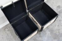 LUGGAGE TRUNKS: A pair of modern timber bound luggage trunks - 5