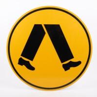 SIGN: A modern round Crosswalk sign, 59.5cm diameter