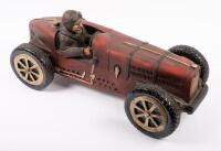 RACING CAR: A composite model of a vintage open wheel&nbsp;racing&nbsp;car and driver, approx 51cm long&nbsp;