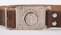 GIRLS GUIDES: Two c1960s-1970s Girls Guides Association leather belts, largest approx 86cm in length - 2