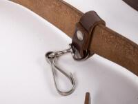 GIRLS GUIDES: Two c1960s-1970s Girls Guides Association leather belts, largest approx 86cm in length - 4