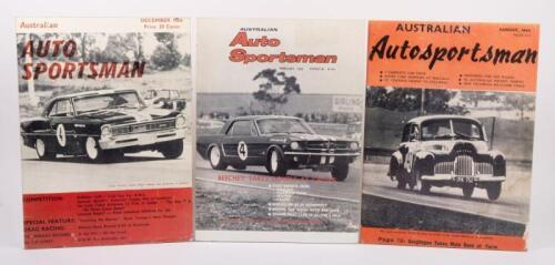 POSTERS: Three board mounted reproduction prints of front covers of 1960s 'Australian Autosportsman' magazines, each 39cm high, 28.5cm wide
