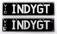 NUMBER PLATE: Victorian Custom Number Plate 'INDYGT', sold with rights to display