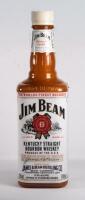 JIM BEAM: A very large promotional Jim Beam bourbon illuminating sign in the form of a bottle, approximately 115cm high, 34cm wide, tested and working