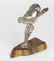 ROLLS-ROYCE: A Spirit of Ecstasy mascot by Sykes on petrified timber base