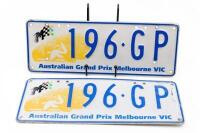 Australian Grand Prix&nbsp;Custom Victorian plates '196&nbsp;GP', sold with rights to display - [Location: Dingley Village, VIC]