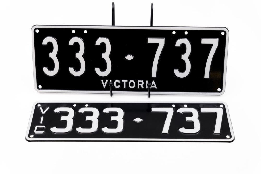 Lumeric Plates Six-Digit Victorian Custom Numeric plates '333.737', sold with rights ...
