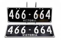 Six-Digit Victorian Custom Numeric plates '466.664', sold with rights to display [Location: Dingley Village, VIC]