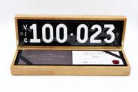 Victorian&nbsp;Heritage Number Plate | 100.023 with rights to display.