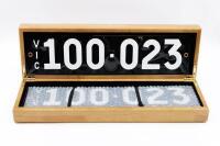 Victorian&nbsp;Heritage Number Plate | 100.023 with rights to display. - 2