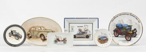 PEUGEOT: A collection of Peugeot plates, dishes, ashtray