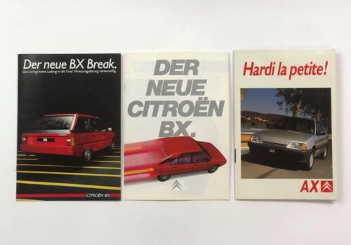 CITROEN: Three Citroen colour sales brochures and poster. AX and BX poster and brochures
