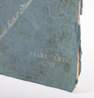 An original circa 1949&ndash;1950 Spare Parts Catalogue, with an inserted Kallin Motors Limited cover letter and a 1949 letter from service manager Paul Richardson regarding "B" Rapide frame No. R2536. - 2