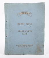 An original circa 1950s copy of the Vincent Spare Parts List, for Series B & C's, printed by Chas Davy & Co Ltd