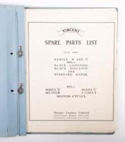 An original circa 1950s copy of the Vincent Spare Parts List, for Series B & C's, printed by Chas Davy & Co Ltd - 4