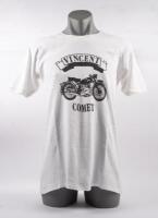 A circa 1980s 'Vincent Comet' motorcycle t-shirt, Bond's size 20 'To Fit Chest 105cm