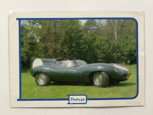 DEETYPE: A late 1970's Deetype sales brochure. Jaguar 'D' Type replica