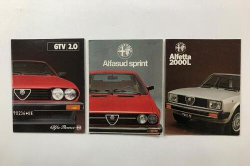 ALFA ROMEO: Three Alfa Romeo sales brochures. GTV, Sprint, Alfetta sales brochures