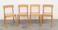 CHAIRS: A set of four elegant timber oak chairs, each measuring 77cm high