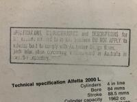 ALFA ROMEO: Three Alfa Romeo sales brochures. GTV, Sprint, Alfetta sales brochures - 6