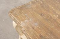 COFFEE TABLE: A rustic styled low coffee table, with cabriole style legs and carved detailing to the apron, measures 140cm wide, 91cm deep, 46cm high - 7