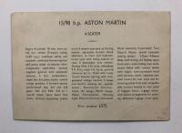 ASTON MARTIN 15/98: An original 1939 Aston Martin 15/98 specification card. - 2