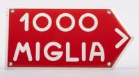 MILLE MIGLIA: A small reproduction enamel '1000 Miglia' directional sign, 15cm high, 30cm wide [Location: Melbourne] - 3