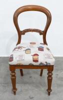 TABLE CHAIR: A French ballon style wooden table chair, carved detailing to backrest, measures 90cm high