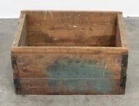 CRATE: An early hardwood timber crate, possibly as used for hardwear&nbsp;supplies, measures, 55cm wide, 38cm deep, 28cm high