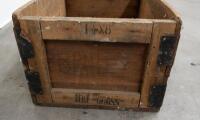 CRATE: An early hardwood timber crate, possibly as used for hardwear&nbsp;supplies, measures, 55cm wide, 38cm deep, 28cm high - 3