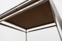 COFFEE TABLE: A mid century modern styled square coffee/side table, metal framed with leather upholstered top, 48cm high, 60cm wide, 60cm deep - 3