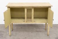 SIDEBOARD: A modern timber sideboard in rustic style with ornate detailing to cabinetry doors, 93cm high, 122cm wide, 44cm deep - 4